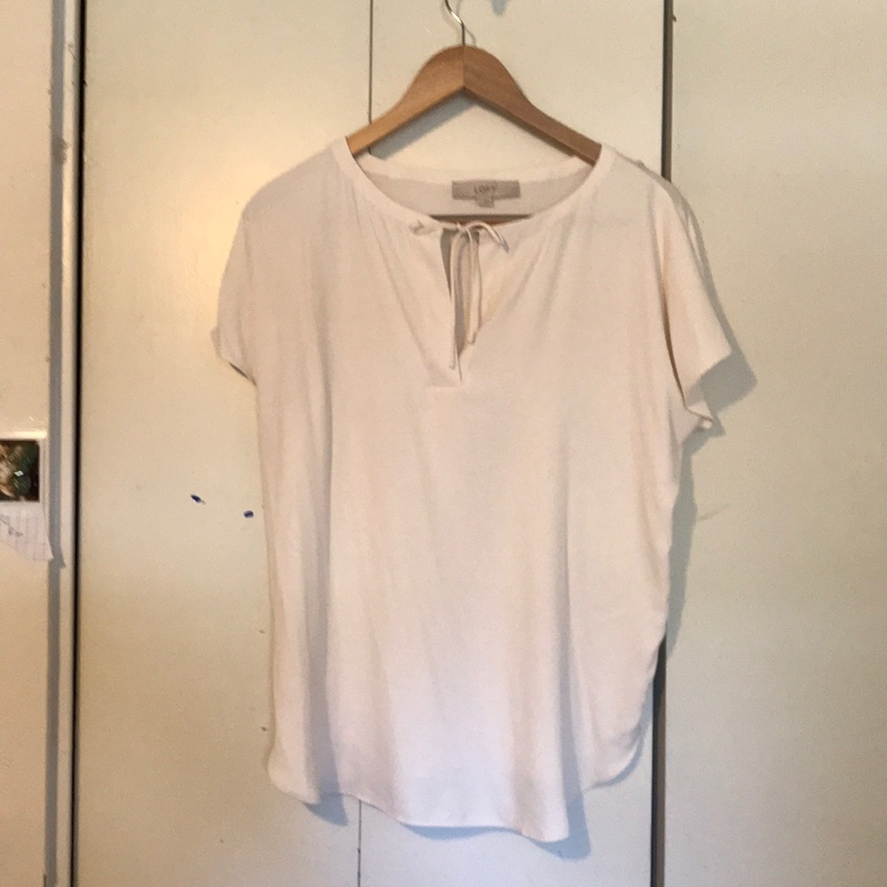 Loft Cream Short Sleeve Blouse